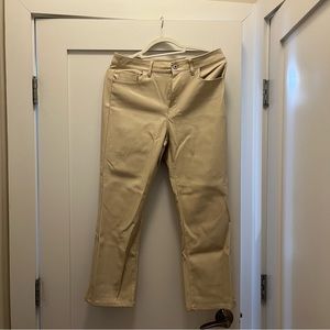 Zara Cropped Flare Leather Ivory